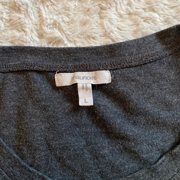 Maurices gray and green flowy soft short sleeve everyday t shirt - Picture 3 of 3